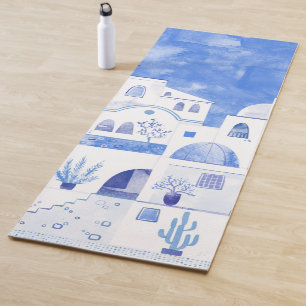 Santorini Oia Griechische Insel Wasserfarbenwelt Yogamatte