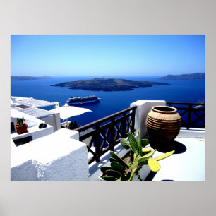 Santorini Patioszene Poster