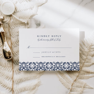 Santorini RSVP-Karte   Marine RSVP Karte