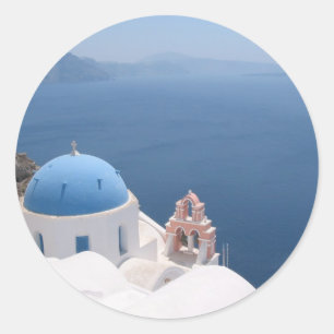 Santorini Runder Aufkleber