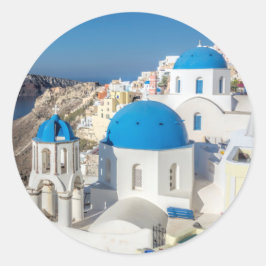 Santorini Runder Aufkleber