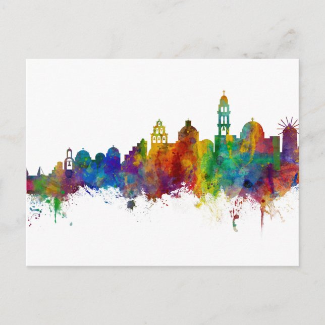 Santorini Skyline Postkarte (Vorderseite)