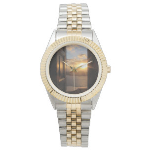Santorini Sonnenuntergang durch Tür Armbanduhr