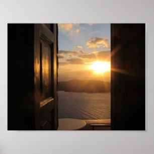 Santorini Sonnenuntergang-Plakat Poster