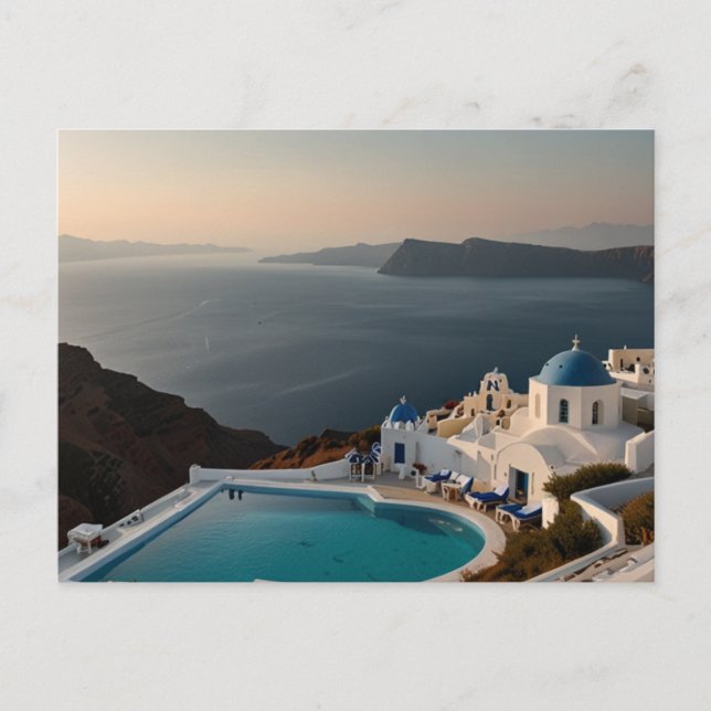 Santorini Sunset Bliss Postkarte (Vorderseite)