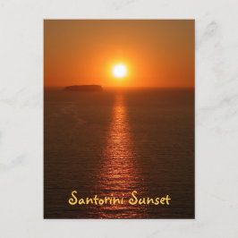 Santorini Sunset mit Text - Griechische Insel Postkarte