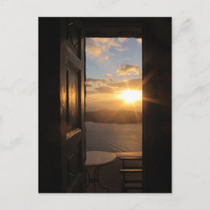 Santorini Sunset Postkarte
