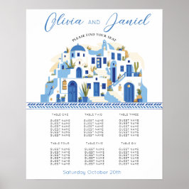 Santorini Tabelle 6 Sitzplan Hochzeit Griechisch Poster