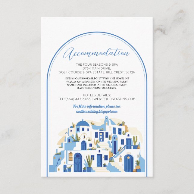 Santorini Unterkunft Hochzeit Griechenland Karten (Vorderseite)