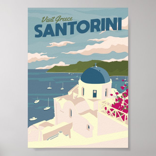 Santorini - Vintage Travel Poster (Vorne)