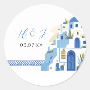 Santorini Wedding Stickers Griechenland Labels