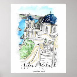 Santorini Wedding, Verlobung, Vorschlag Poster
