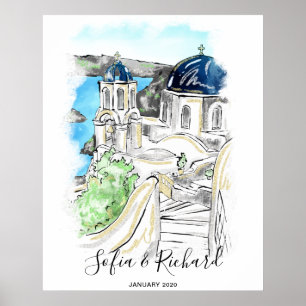 Santorini Wedding, Verlobung, Vorschlag Poster