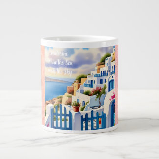 Santorini, wo das Meer auf den Himmel trifft Jumbo-Tasse