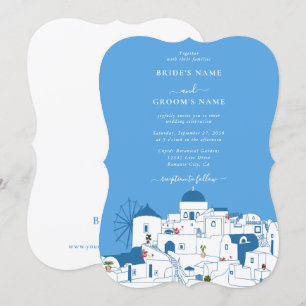 Santorini Zielort Griechische Insel Hochzeit Einladung