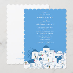 Santorini Zielort Griechische Insel Hochzeit Einladung