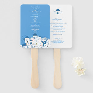 Santorini Zielort Griechische Insel Hochzeitsprogr Fächer