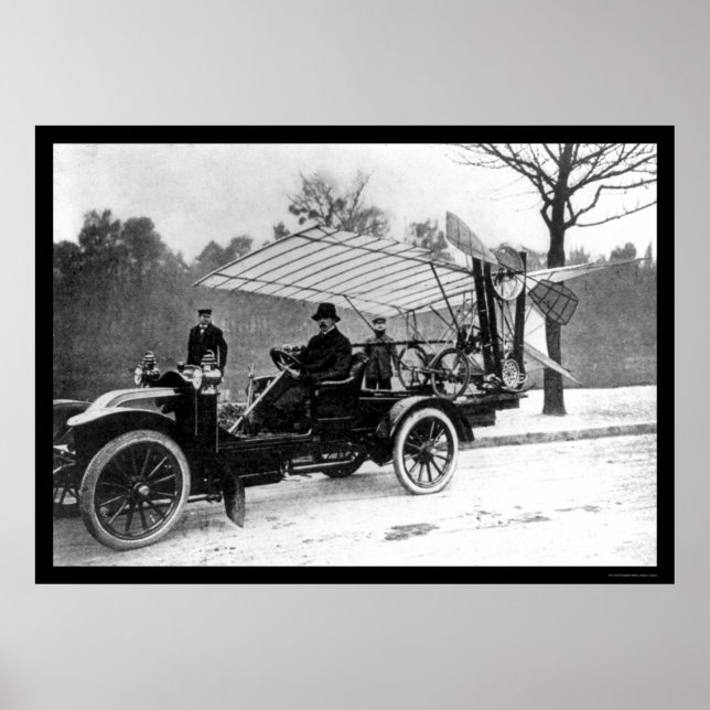 Santos Dumont Airplane Car 1909 Poster (Vorne)