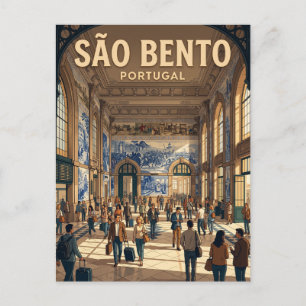 São Bento Station Portugal Postkarte
