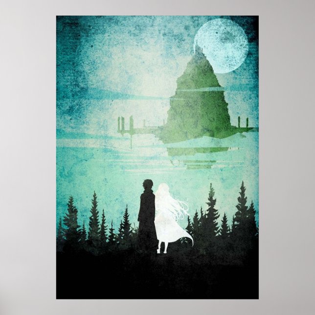 Sao Kirito und Asuna Minimalistisch Manga Poster (Vorne)