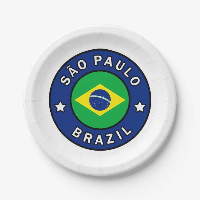 São Paulo Brasilien Pappteller (Vorderseite)