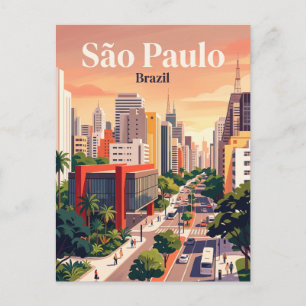 São Paulo, Brasilien Postkarte