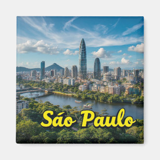 São Paulo Brasilien Stadt Reise Erinnerungsdruck f Magnet