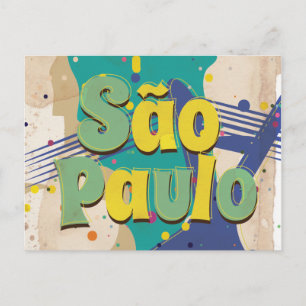 São Paulo Brasilien Vintage Reiseposter Postkarte