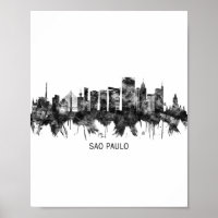 Sao Paulo Brazil Skyline BW