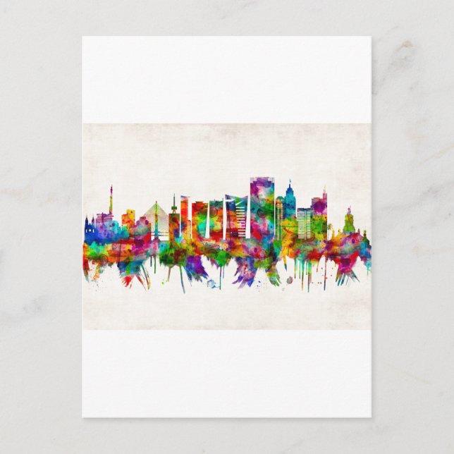 Sao Paulo Brazil Skyline Einladungspostkarte (Vorderseite)