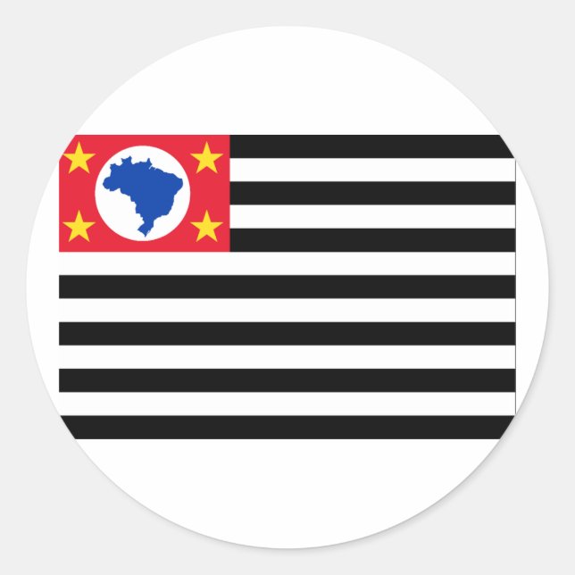 São Paulo, Flagge Brasiliens Runder Aufkleber (Vorderseite)