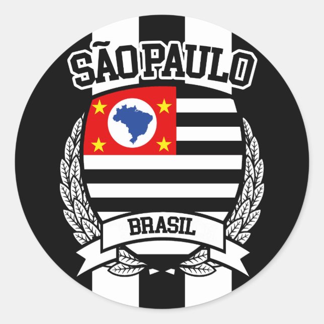 São Paulo Runder Aufkleber (Vorderseite)