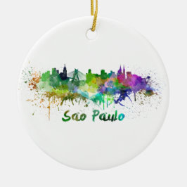 Sao Paulo skyline im Watercolor Keramikornament