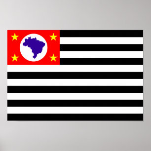 Sao-Paulo Stadtflaggen-Brasilien-Symbol Poster