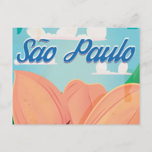 São Paulo Vintage Travel Poster Postkarte