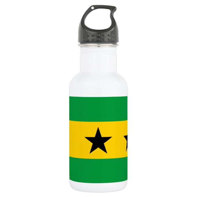 Sao Tome and Principe Flag Edelstahlflasche (Vorderseite)