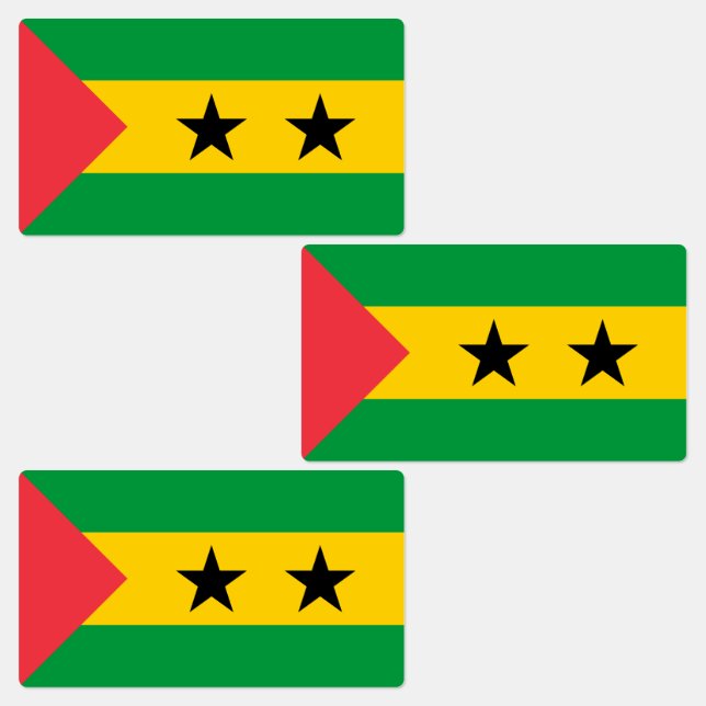 Sao Tome and Principe Flag Etiketten (Gruppe)