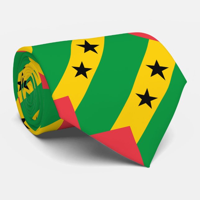 Sao Tome and Principe Flag Krawatte (Gerollt)