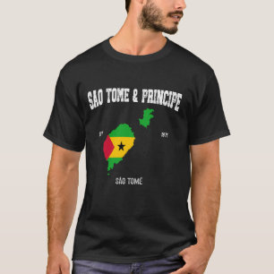 São Tomé und Príncipe Flag Map, Sao Tomean Nationa T-Shirt
