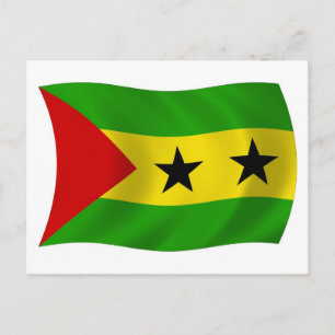São Tomé und Príncipe Flagge Postkarte