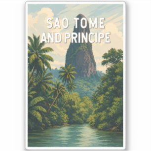 Sao Tome und Principe Illustration Reise Kunst Aufkleber