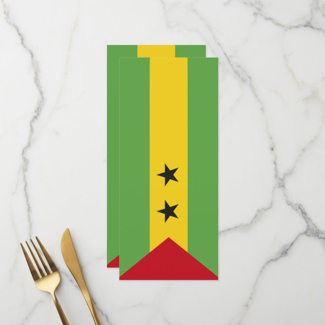 São Tomé und Príncipe Menükarte (Vorderseite/Rückseite Beispiel)