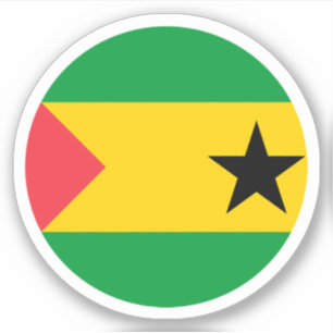 São Tomé und Príncipe: Rundkleber für die Flagge Aufkleber
