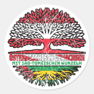 Sao Tome und Principe Sao Tomeisch Österreich Runder Aufkleber