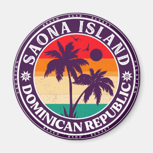 Saona Insel Dominikanische Republik - Retro 60er Magnet