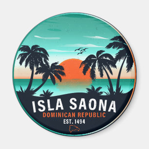 Saona Island Dominikanische Republik Retro Sunset  Magnet
