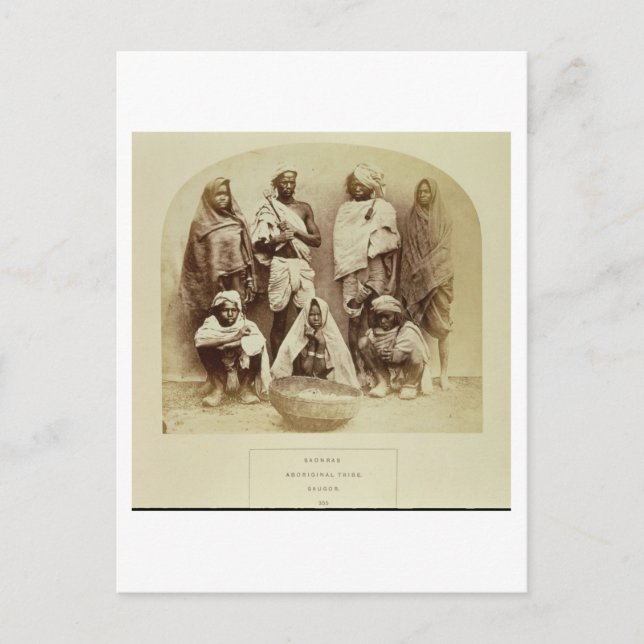 Saonras, eine Aborigine-Versuchsgruppe aus Saugor, Postkarte (Vorderseite)