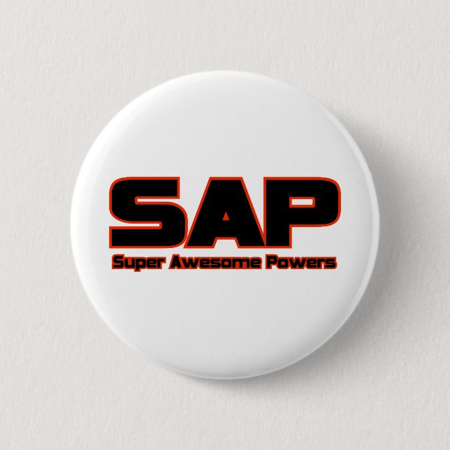 SAP Super Awesome Powers Lustiger Superheld Button (Vorderseite)