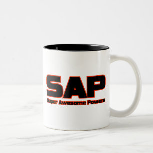 SAP Super Awesome Powers Lustiger Superheld Zweifarbige Tasse