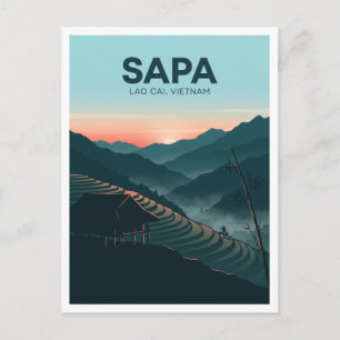 Sapa Muong Hoa Tal Vietnam Reise Andenken Postkarte